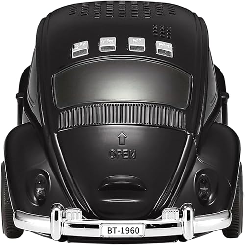 Miniatura 6 de QFX Bluetooth 1960 Bug Retro Car Replica Altavoz, Altavoces de 3 pulgadas, Enlace Manos Libres, Micrófono Integrado, Radio FM y Luces LED de Fiesta,