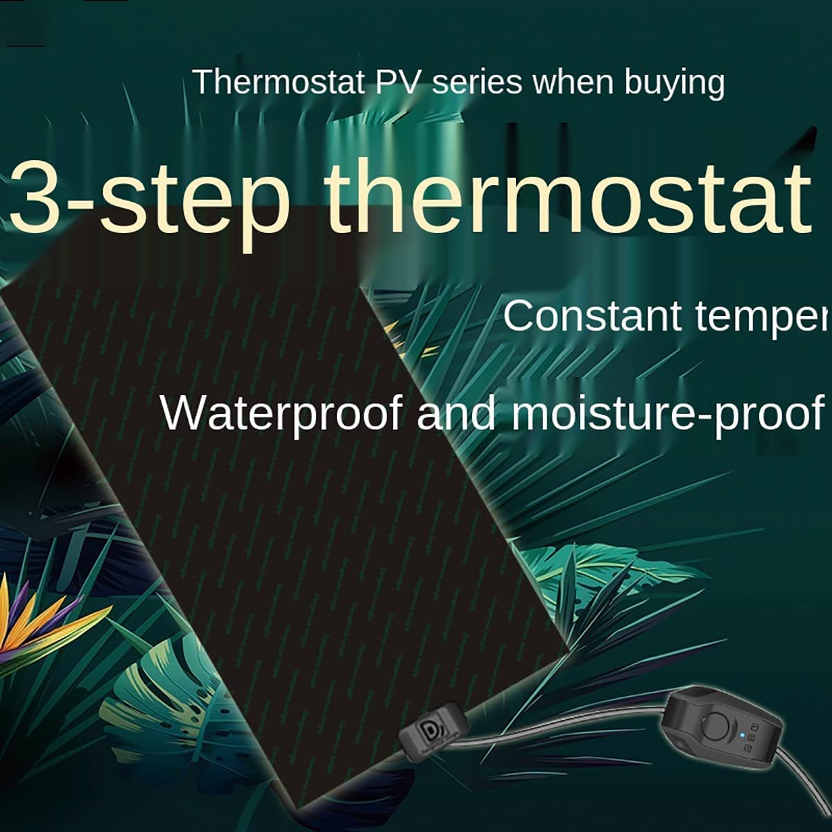 LGYYGL Reptile Heat Mat Flat Panel Chicken Coop Heaters, Reptile Heating Pad, Chicken Coop Heaters Mat, Three Gears Temperature Brooder Control Heating MatMat (Size : 5w(14x15cm))