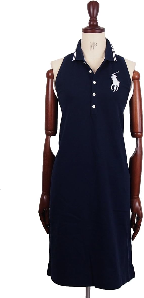 Amazon Co Jp ラルフローレン Ralph Lauren レディース ビッグポニー ノースリーブ ポロワンピース L Navy 並行輸入品 服 ファッション小物