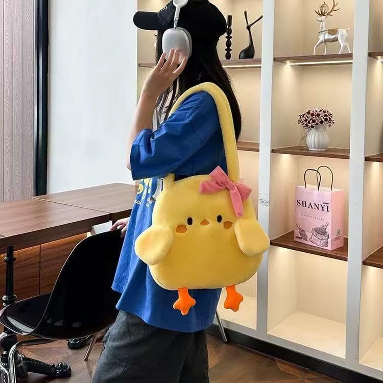Adorable Duckling Plush Shoulder Bag - Large Capacity Animal Shape Handbag for Girls, Cute Lolita & Kawaii Fashion Purse - Image 2