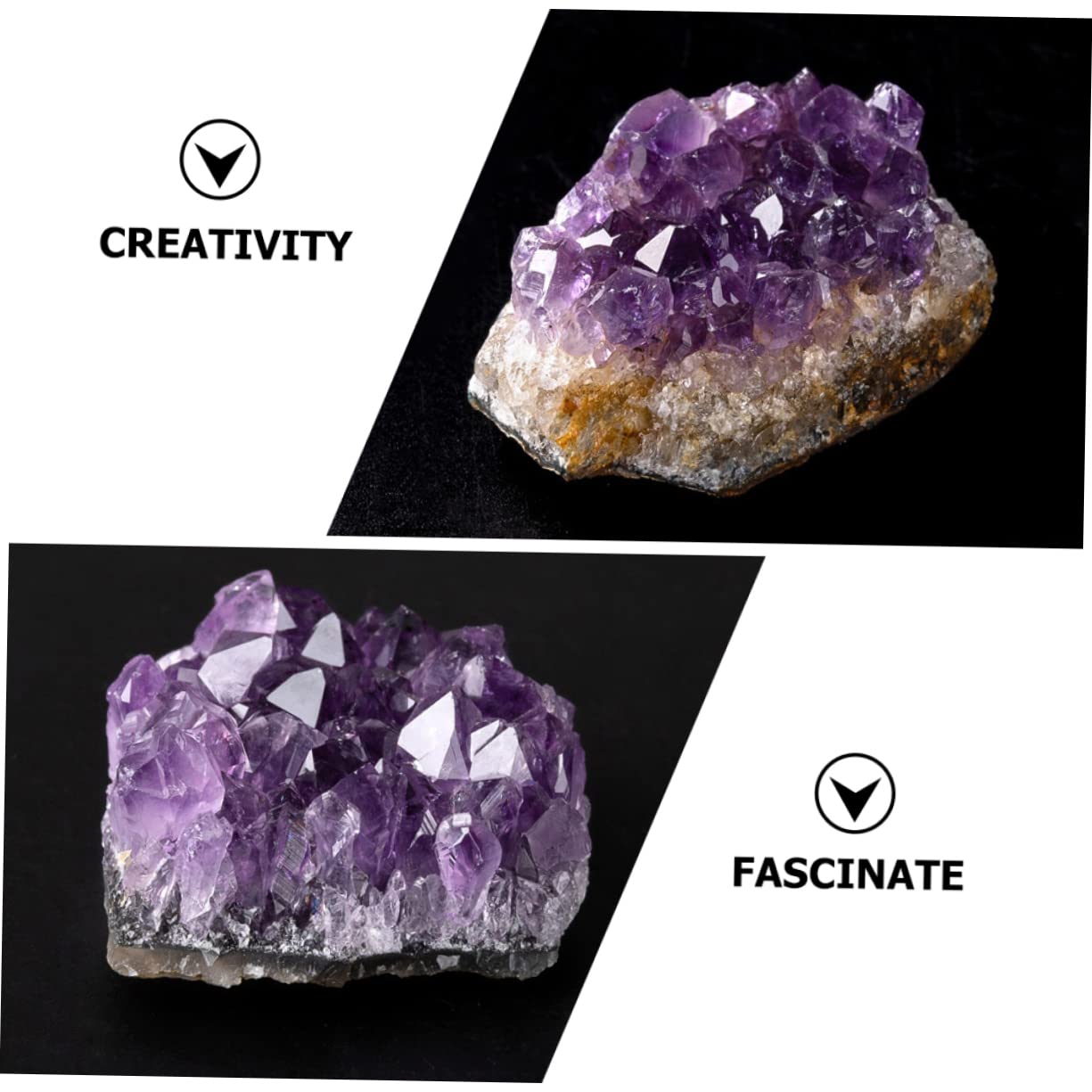 4 Sätze Amethyst Schmuckzubehör Kristalle Unregelmäßiger Edelstein Ornament Cluster Dekoration Natürlicher Amethyst Bergkristall Bastelmaterial Quarzkristall 2 Stück * 4