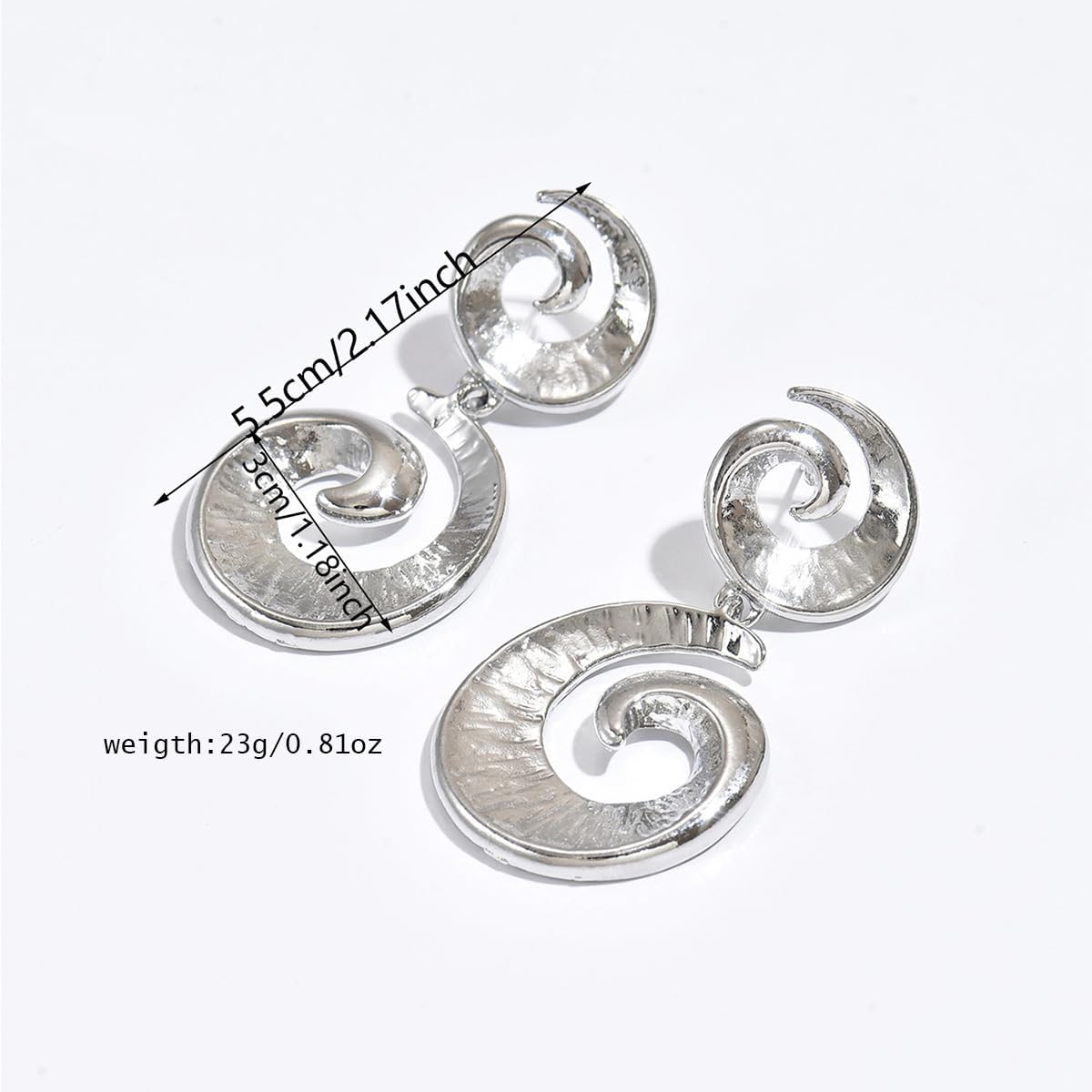 Gold Two Layered Spiral Earring Silver Spirals Earrings Golden Geometric Statement Dangle Earring for Women Trendy Chunky Swirl Earrings Fashion Jewelry Gifts - Image 5