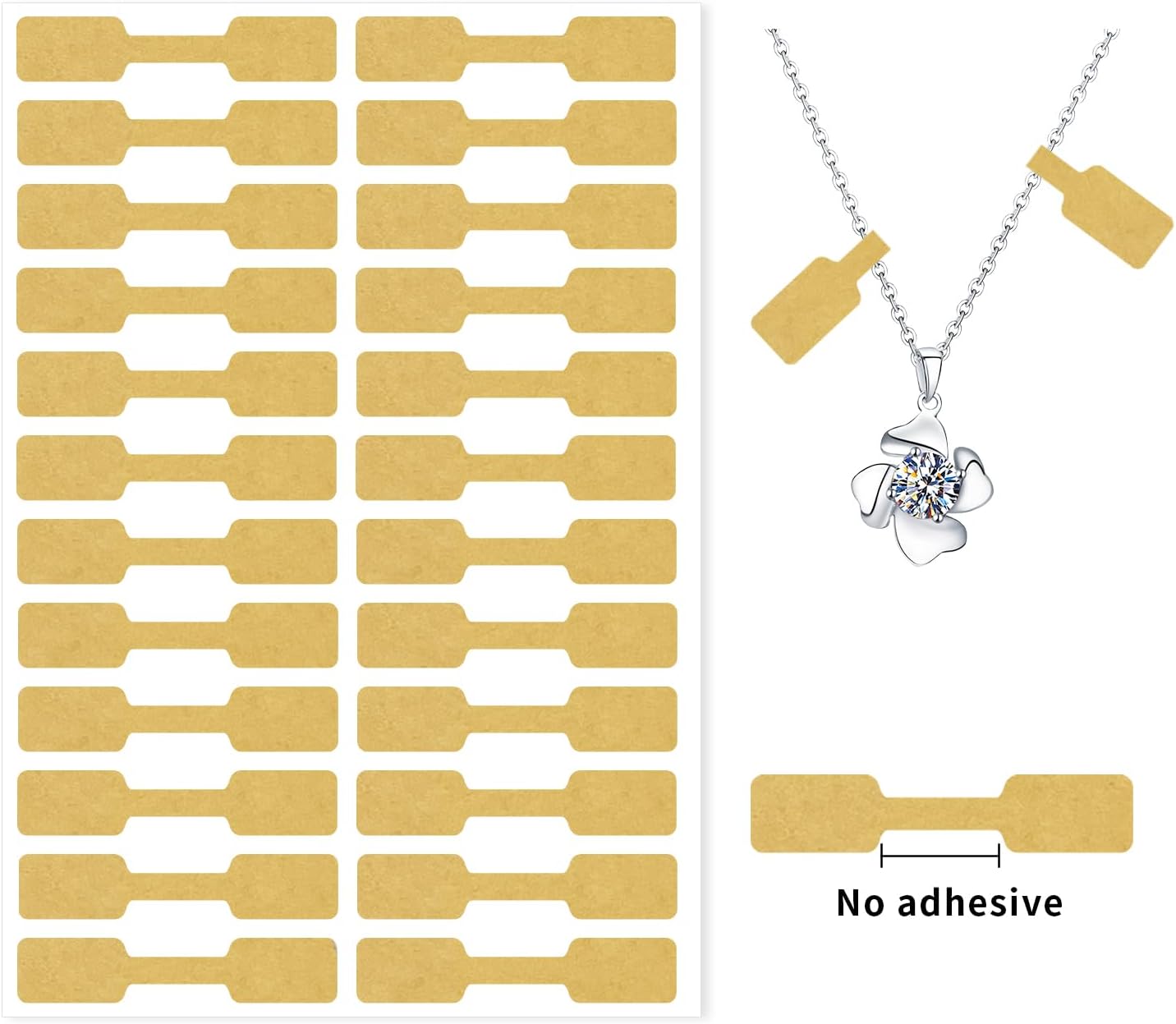 Kraft Jewelry Price Labels,Any Pen Will not be Smeared,No Glue in the Middle Folding Part,Suitable for Jewelry handicrafts,etc.(600 PCS,1 Bag)
