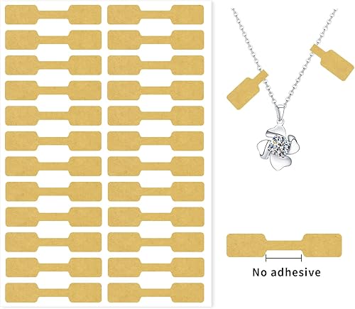 Miniatura 8 de Yeachlaing Etiquetas de precio de joyería, cualquier bolígrafo no se mancha, sin adhesivo en la parte plegable central, etiquetas autoadhesivas de