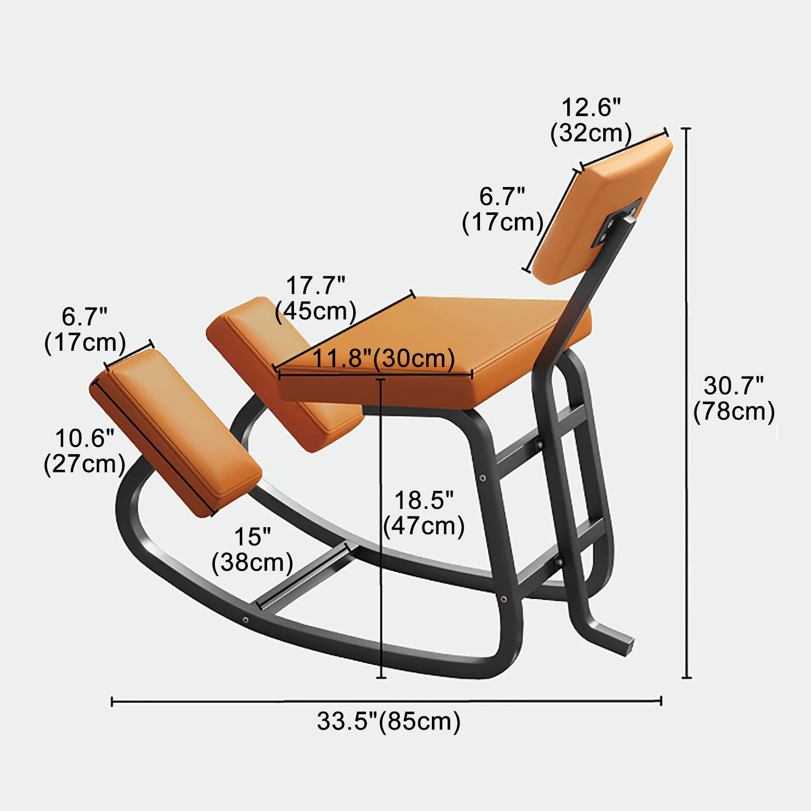 Sedie Innovative in Metallo, Sgabelli Ergonomici, Sedie da Correzione della Postura Seduta, Sedie da Ufficio per Studio in Ginocchio per Camere da Letto Aule Scrivanie(Gold Frame, Blue 1)