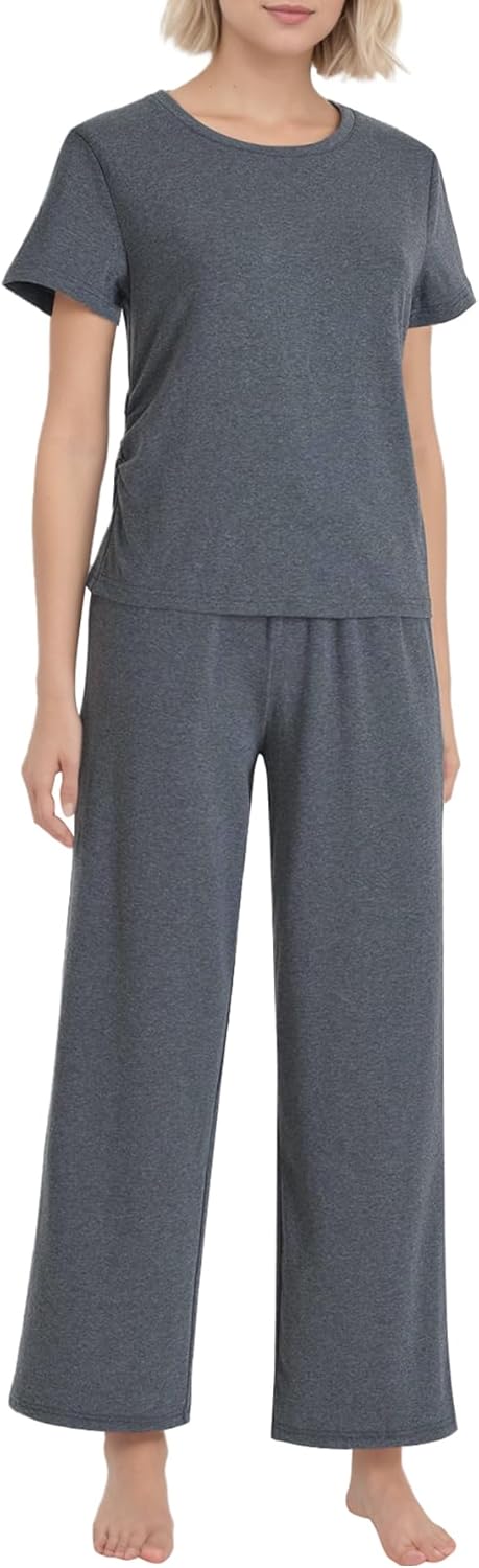Latuza Women's Petite Lounge Set Pants Petite Length Pajamas