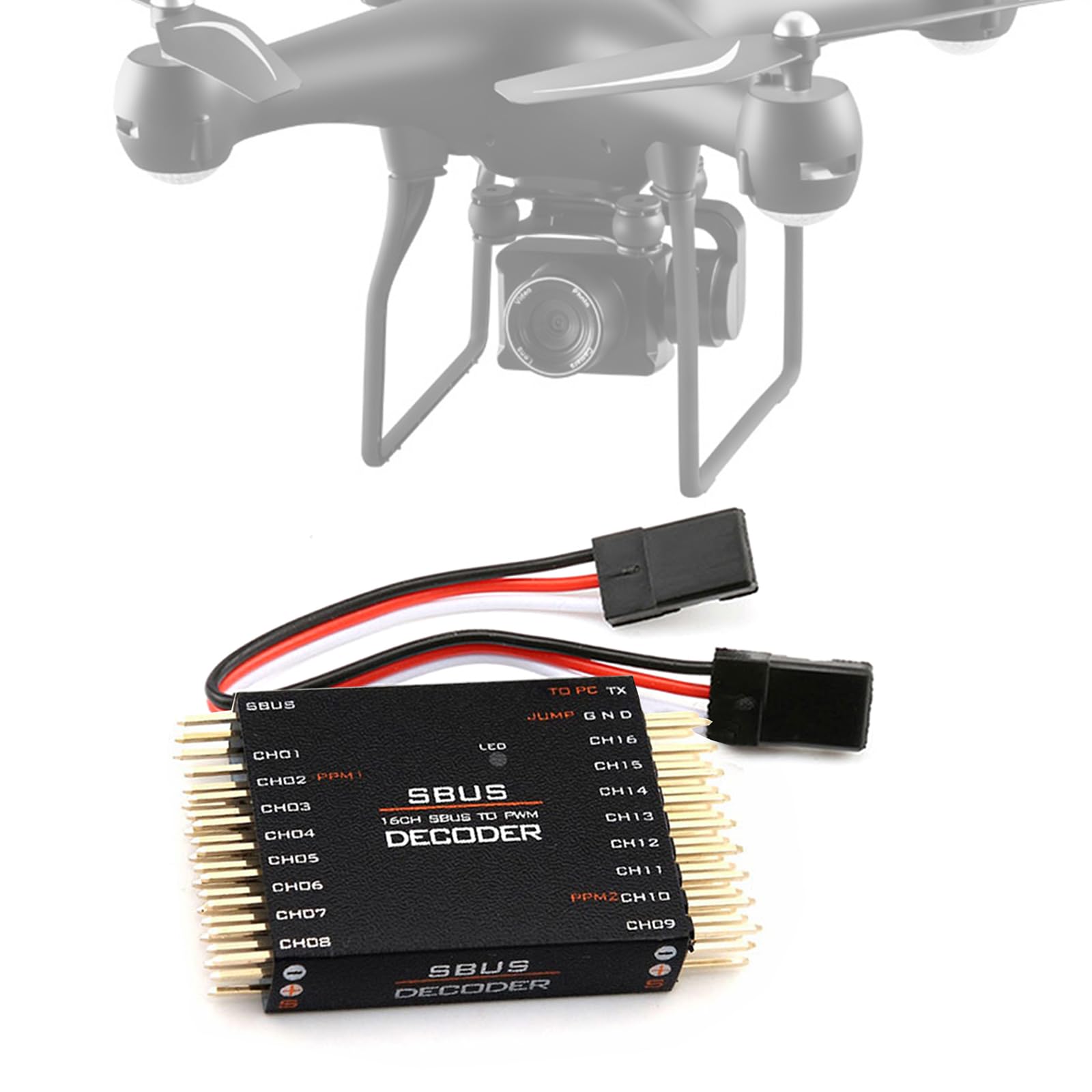SBUS vers PPM Decoders Convertisseur 16 canaux Transverteur de signaux pour récepteur de signaux Orange