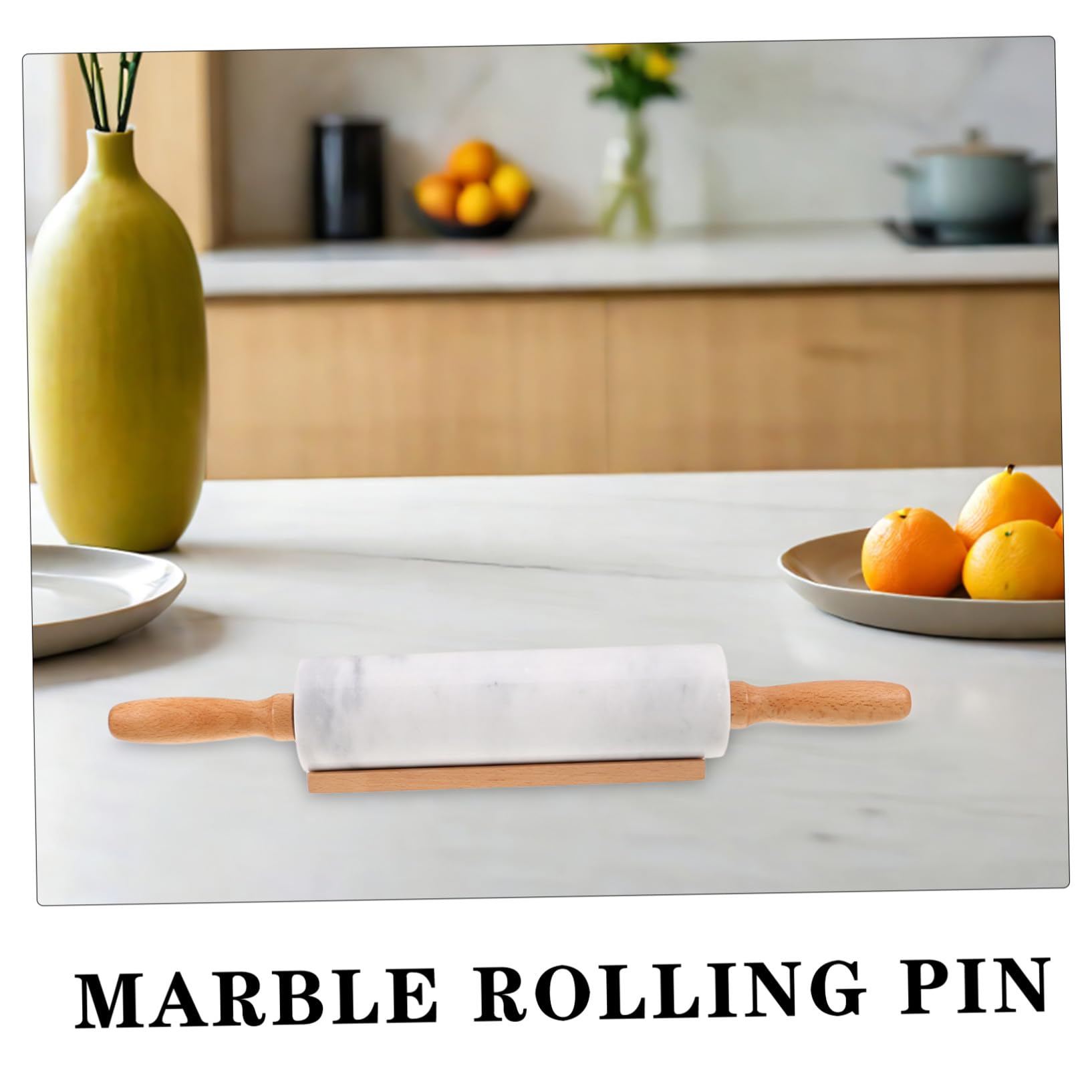 3 Piezas Rodillo de Mármol para Hornear Rodillo Recto Antiadherente Sólido para Masa Repostería Pizza Pan Fondant para Hornear Palitos para Amasar