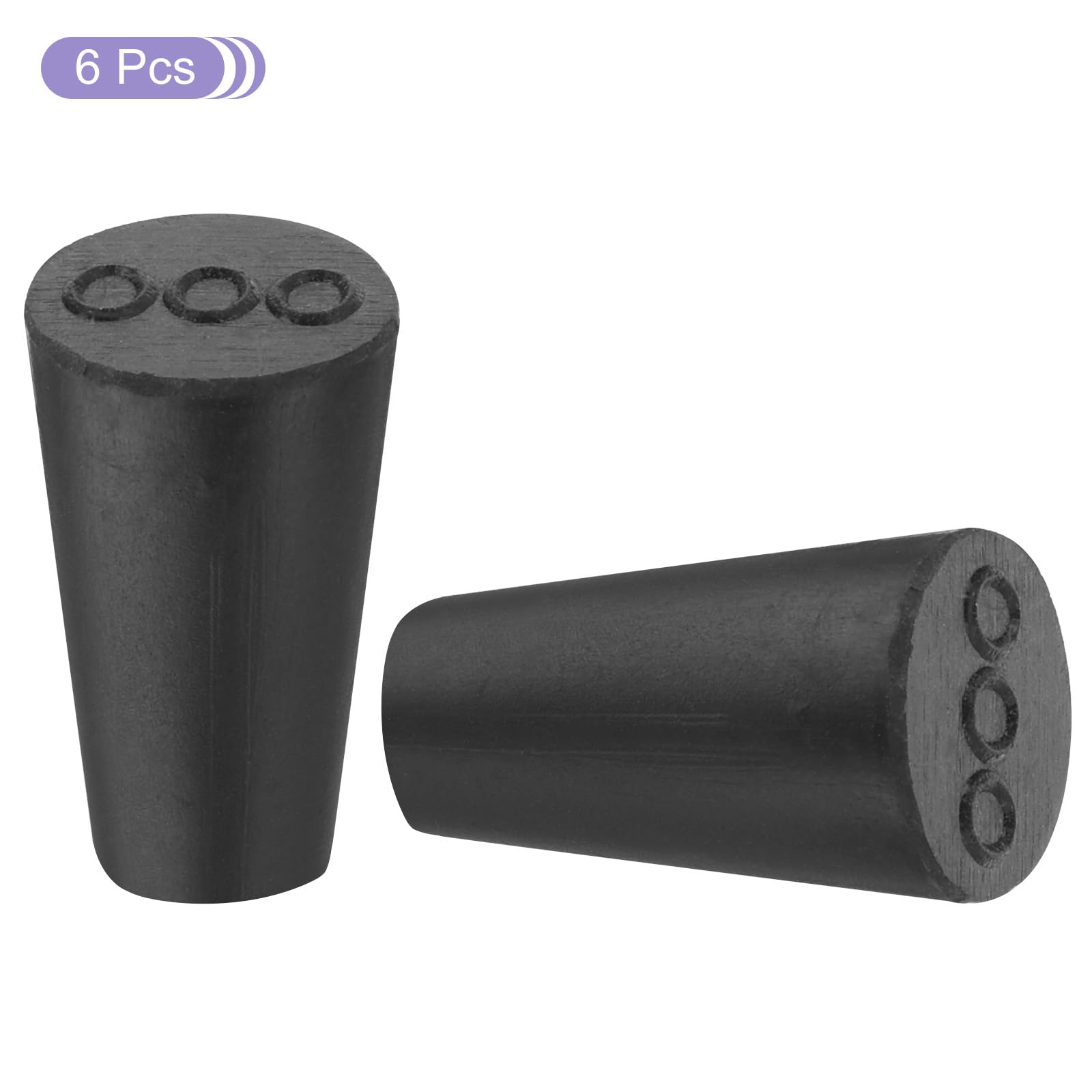 Bouchons Coniques En Caoutchouc – Lot De 4, Dimensions 41-50 Mm – Pour Tubes à Essai, Flacons, Ou Comme Bouchon D’évacuation - 4