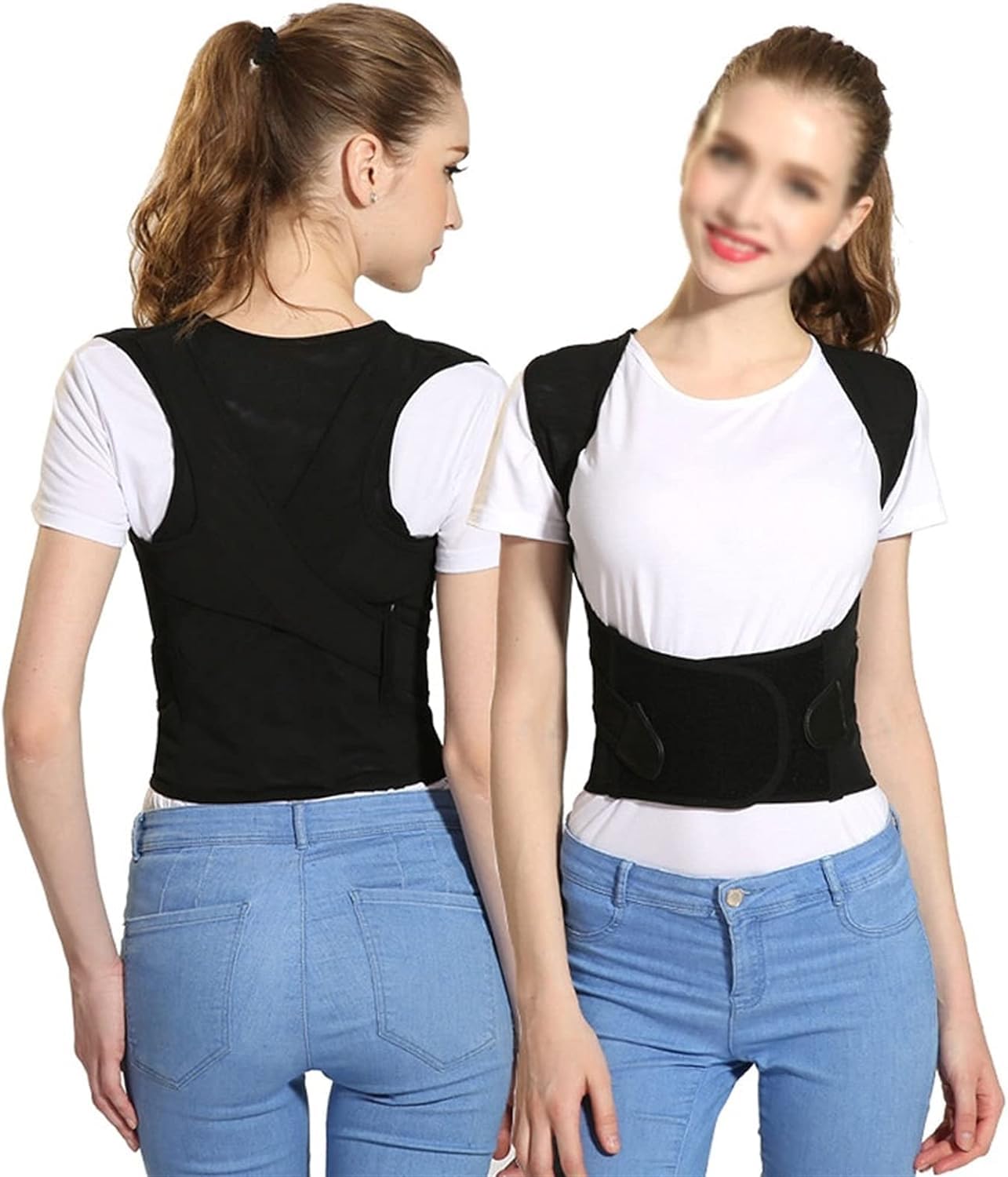 Corrector de Postura para Mujeres y Hombres, Faja enderezadora de Espalda, cinturón de Soporte Lumbar con Soporte de Metal para Alivio del Dolor de Espalda, Cuello y Hombros, mej