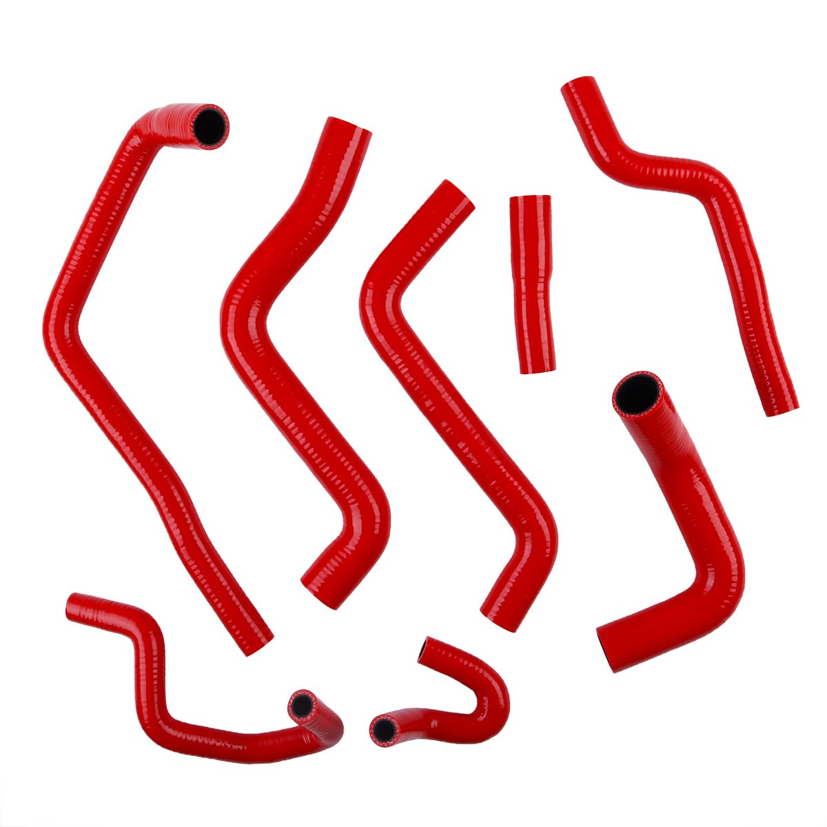 Silikon-Kühlmittelschlauch-Set für VW Volkswagen Golf GTI MK2 1.8L 8V PB Code 1987 1988 1989 1990 1991 Außen rot, innen schwarz