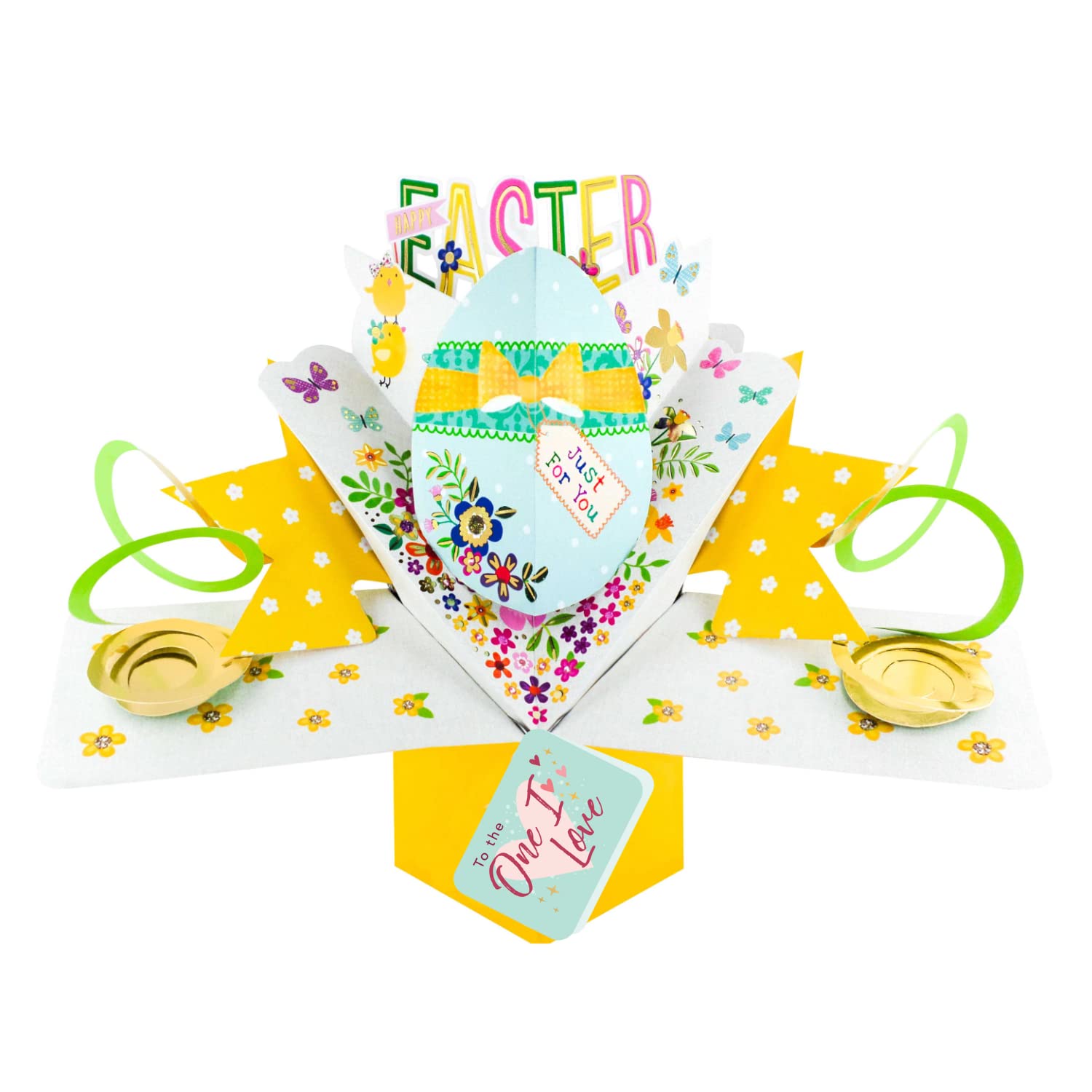 Easter Card To The One I Love Happy Easter Decorated Egg Pop Up Easter Card POP010EC06