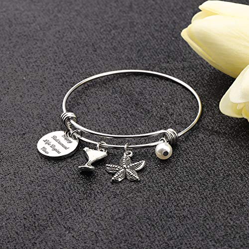 Bobauna Retirement Gift Happy Retirement Expandable Wire Bangle Bracelet Thank You Gift For Mother Teacher Nurse (Retirement Bracelet) #TOP3