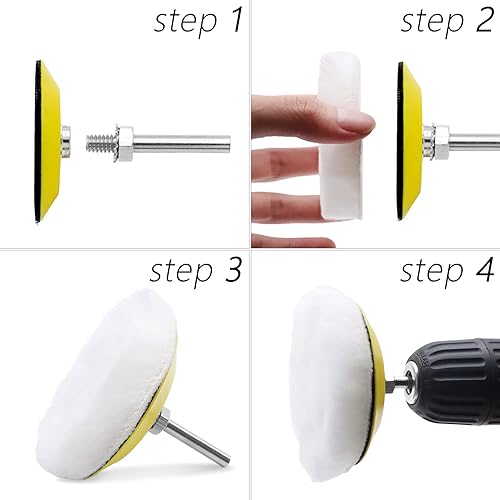 Miniatura 7 de VIBRATITE Kit de restauración de faros de automóvil, discos de lijado de pulido de automóvil de 3 pulgadas con almohadilla de respaldo de vástago de