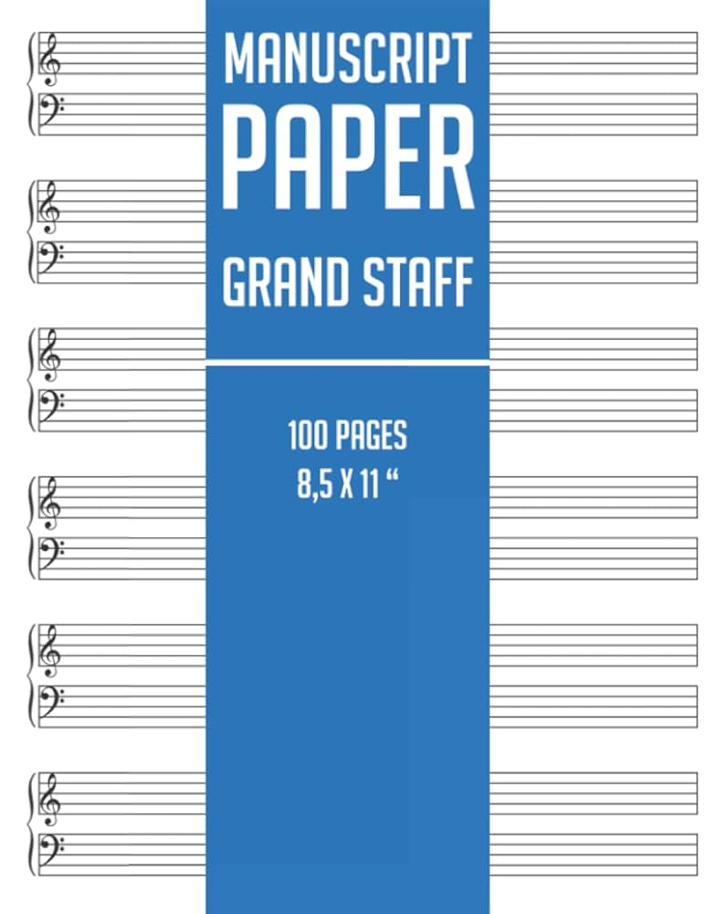 Amazon.com: Manuscript Paper Grand Staff: Music Stave Notebook | 12 wide staves per sheet | 100 blank pages 8.5 x 11 | Standard notation musical composition in a bound book: 9798501363670: Schubert, Jeff: Books amazon-com-manuscript-paper-grand-staff-music-stave-notebook-12-wide-staves-per-sheet-100-blank-pages-8-5-x-11-standard-notation-musical-composition-in-a-bound-book-9798501363670-schubert-jeff-books