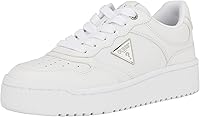 GUESS Women's Miram 2 Platform Sneakers - White/Bronze Faux Leather Lace-Up Fashion Shoes