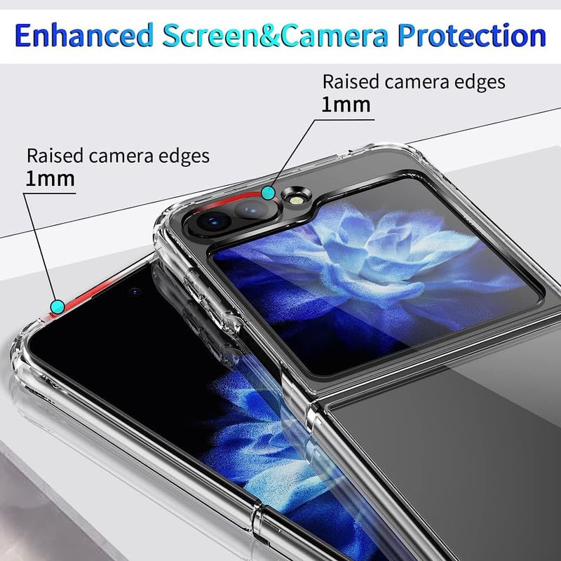 Image of Case Creation New Samsung Z Flip5 Premium Imported 0.3mm Crystal Clear Totu Silicone Transparent Flexible Soft Corner Protection with TPU Slim Back Case Color Cover for Z Flip5