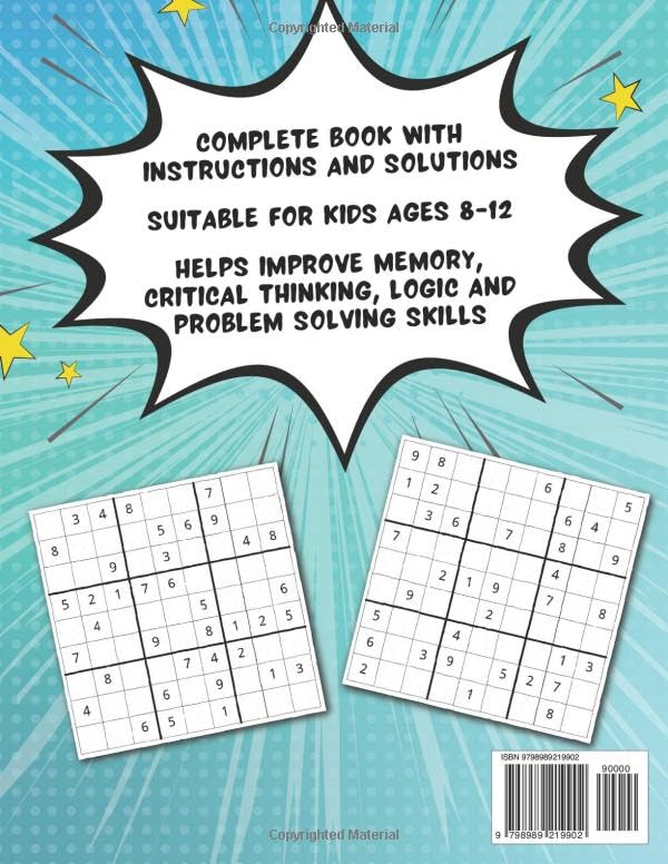 Miniatura 2 de Sudoku For Kids 8-12 Over 200 Sudoku Puzzles for Children Age 8, 9, 10, 11, 12 - With Solutions - Large Print Book