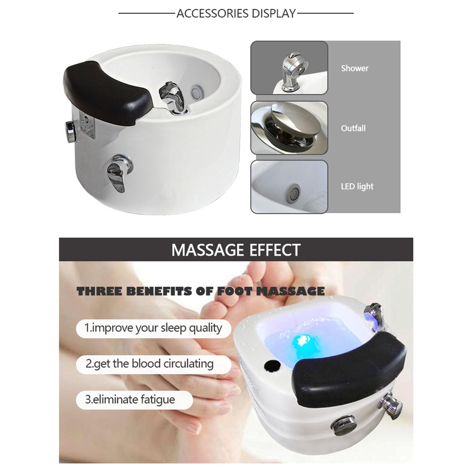 Fußbäder und Spas Fußbadewanne, massierende Fußbadewanne zum Einweichen der Füße zur Beruhigung und Entspannung müder Füße, mit Temperaturkontrollschalter.