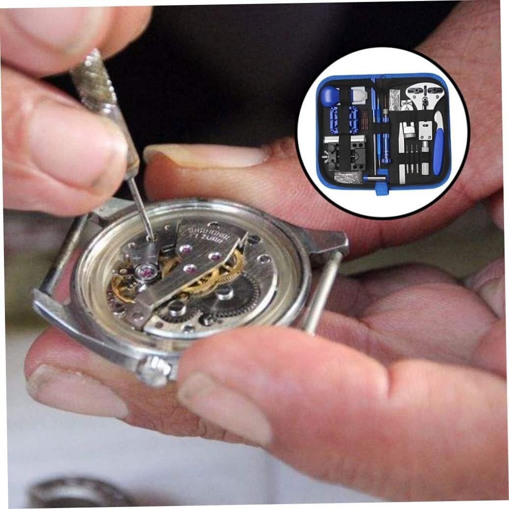 Kit de reparación de Relojes, Herramienta de relojero, Soporte de Caja Trasera de eslabones de Banda, abridor de Pasador de Barra de Resorte, Juego de 185 Piezas para Uso Industrial