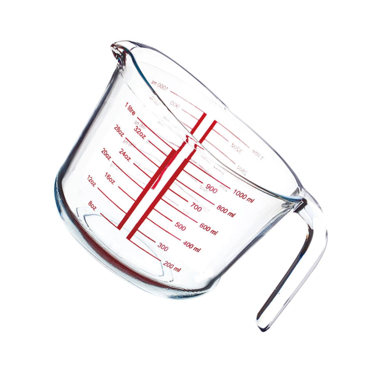 Messbecher aus Gehärtetem Glas mit Skala, 1 Stück, Rund
