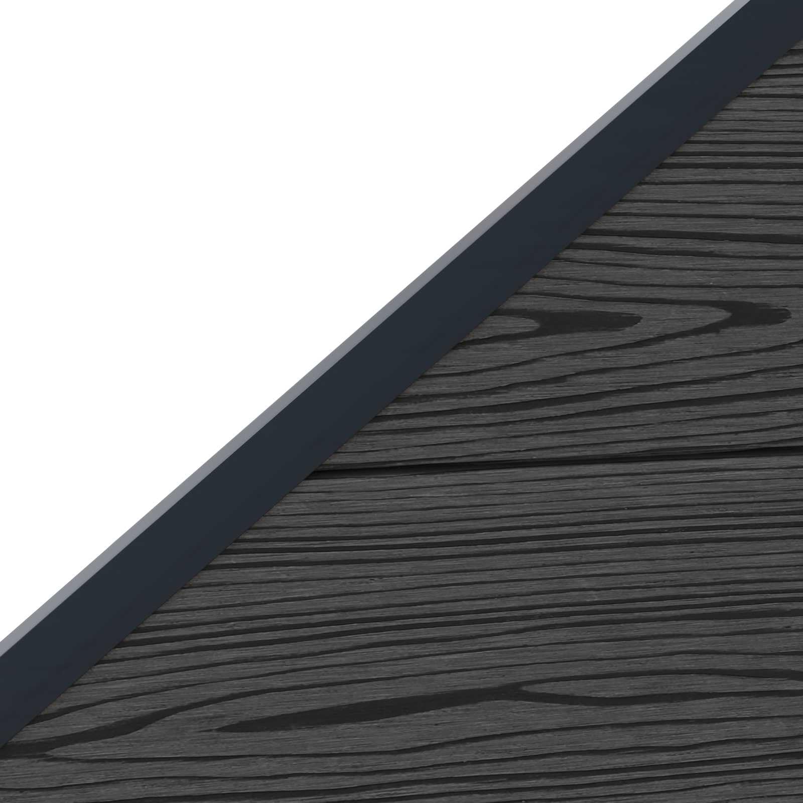 Zaunelement WPC und Aluminium Schwarz, wetterbeständiges Zaunfeld mit Holzmaserung, 95x180 cm, stabiles Gartenzaun Paneel für Sichtschutz, Trennwand, Terrasse und Vorgarten