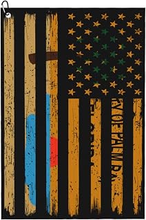 US and Flag of The City of Palm Bay, Florida Golf Towel 24" X 16" Microfiber Waffle Pattern Golf Accessories for Golf Bag with Carabiner Clip