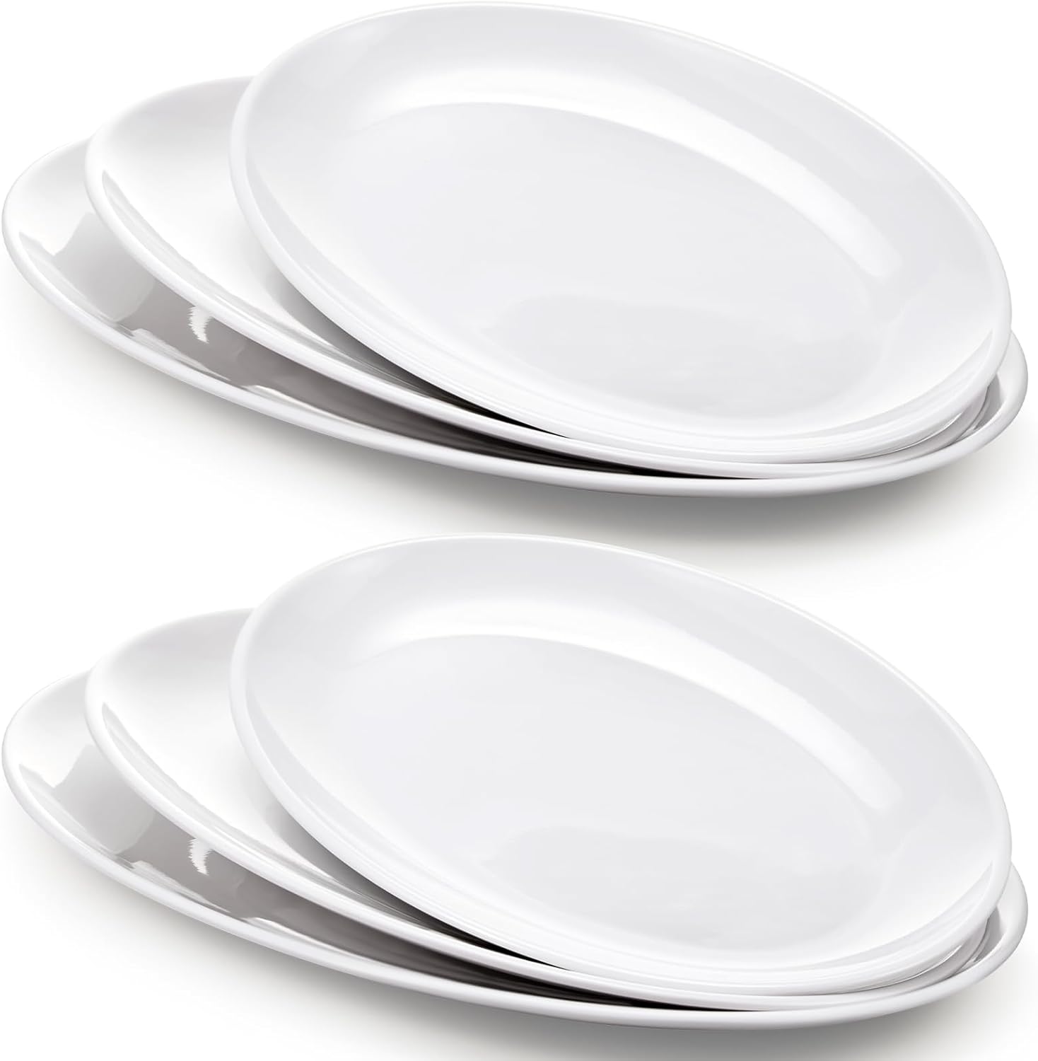 Tioncy 6 Pack Melamine Large Serving Platter Oval Serving