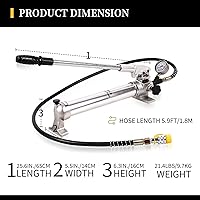 Vista 5 de Bombas hidráulicas CP-700 Bomba manual 10000Psi - 900CC aleación de aluminio de efecto único y manguera de 1.8M con manómetro