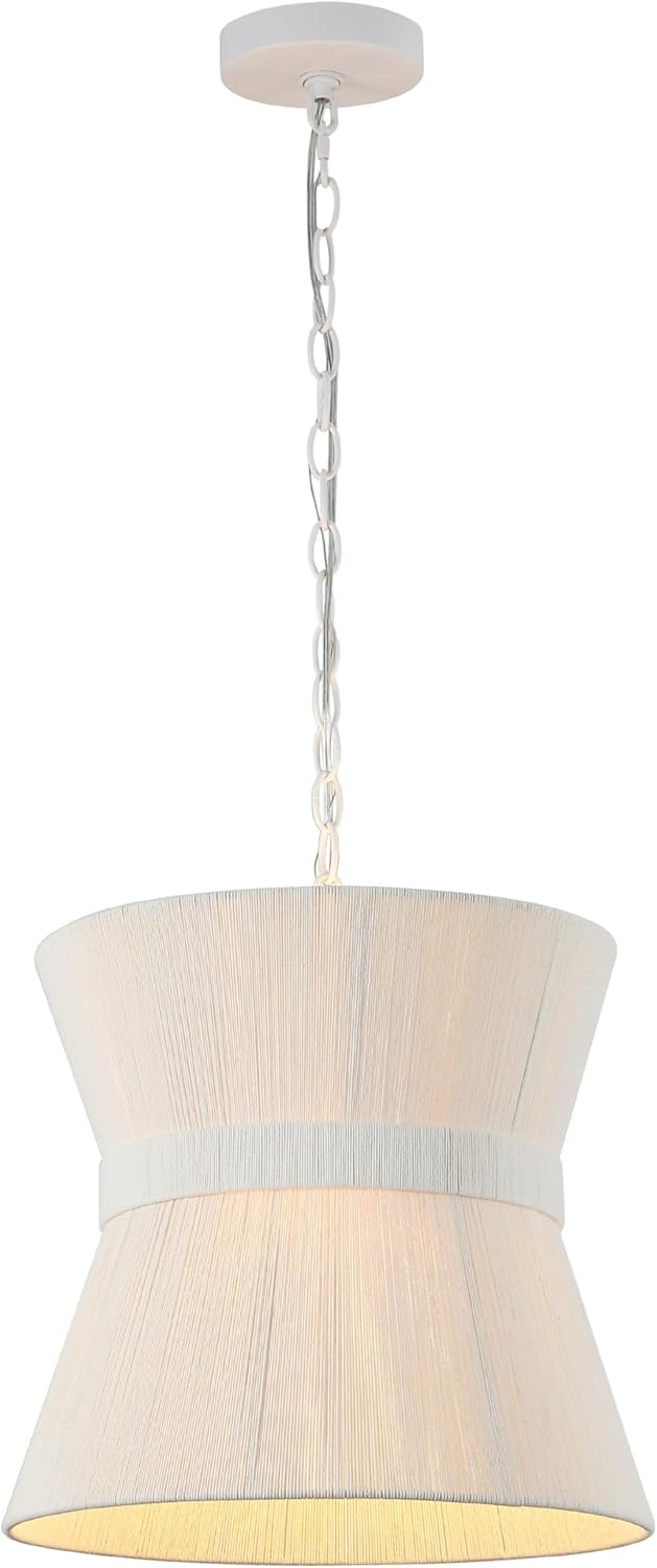 SAFAVIEH Lighting - Alora 3-Light Pendant Hanging Light Fixture - White Washed Iron - Ideal for Kitchen Island, Dining Room, LED Bulb Included (PND4223A)