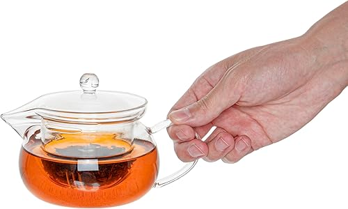 Miniatura 12 de Restaurantware Forma - Tetera de vidrio de 17 onzas, 1 tetera de vidrio de doble pared, no se astilla, reutilizable, de vidrio transparente, doble