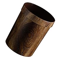 Vista 1 de Alipis Cubo de basura de madera con parte superior abierta, cubo de basura retro, contenedor de basura para cocina, oficina, hogar, baño, debajo
