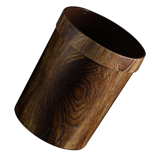 Alipis Cubo de basura de madera con parte superior abierta, cubo de basura retro, contenedor de basura para cocina, oficina, hogar, baño, debajo del