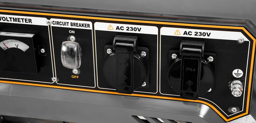 GRAPHITE Agregat prądotwórczy 2000 W-2200 W; prąd awaryjny; EURO V; AVR; silnik benzynowy 4,1 kW/6,56 kM; paliwo 92,95,98; pojemność zbiornika: 15 l, średnie zużycie paliwa: 2,44 l/h; waga: 40 kg