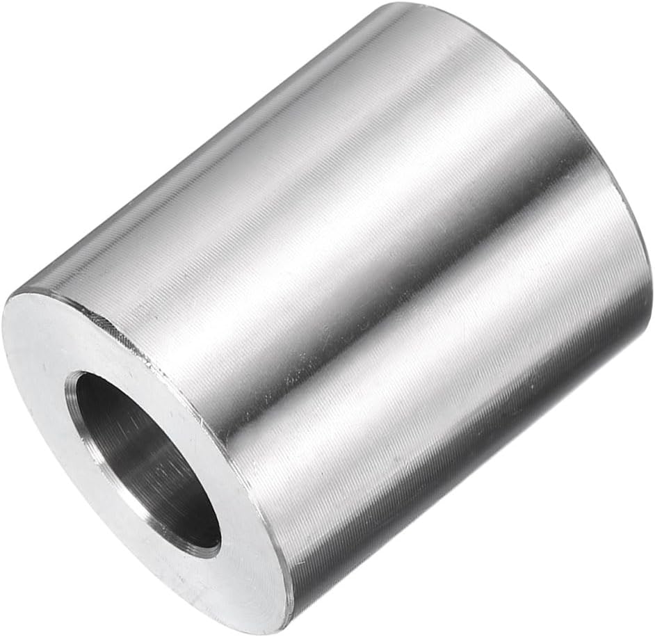 uxcell 10pcs Stainless Steel Spacer 1/2" Bore x 1" OD x 1-5/16" Length Screw Bushing Plain Finish Round Metal Spacer for M12 Screws Bolts and Rods