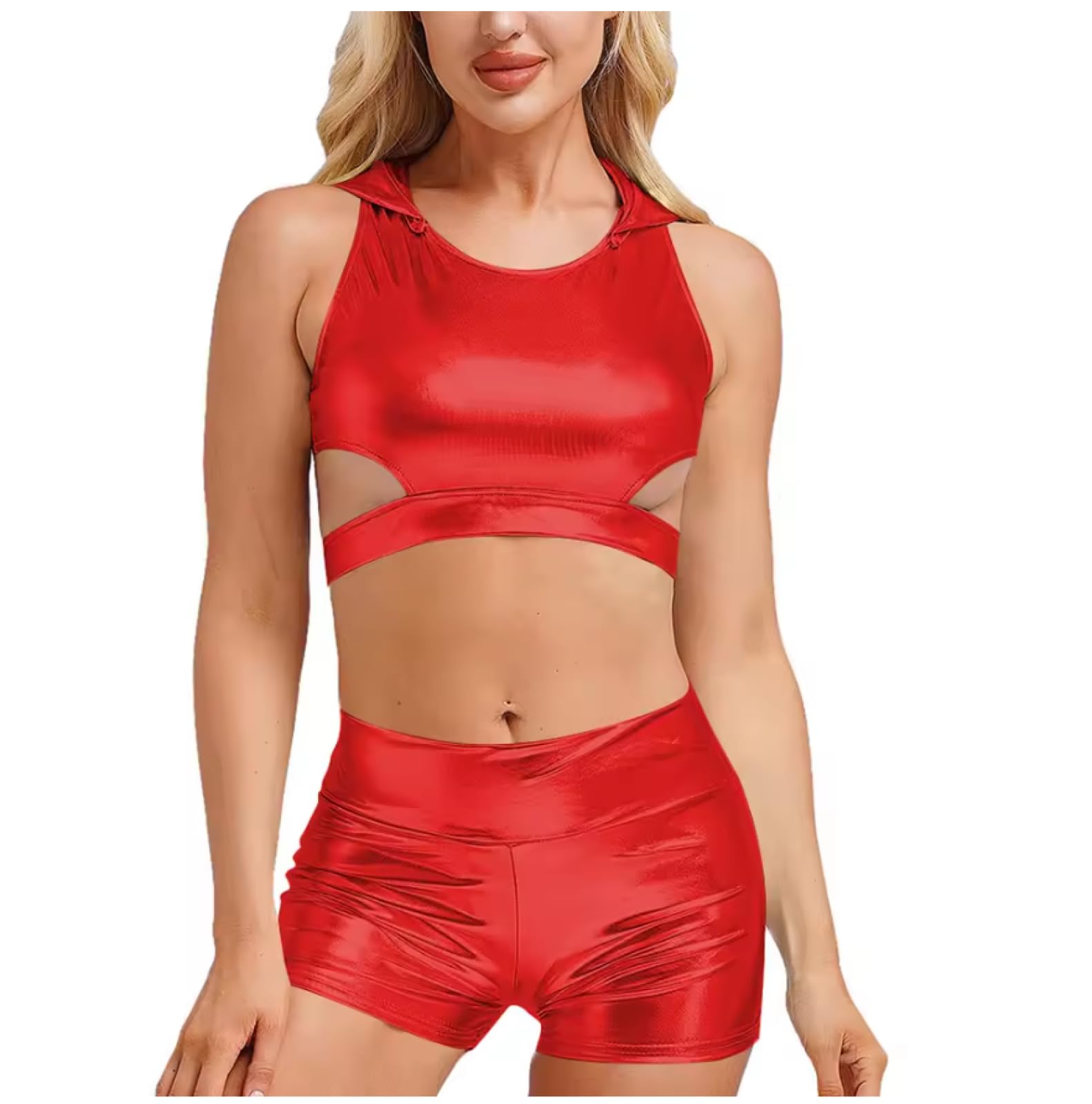 Tenues pour femmes à capuche Bodycon Crop Tops taille haute short deux pièces ensemble pour femme à porter au quotidien personnalisable