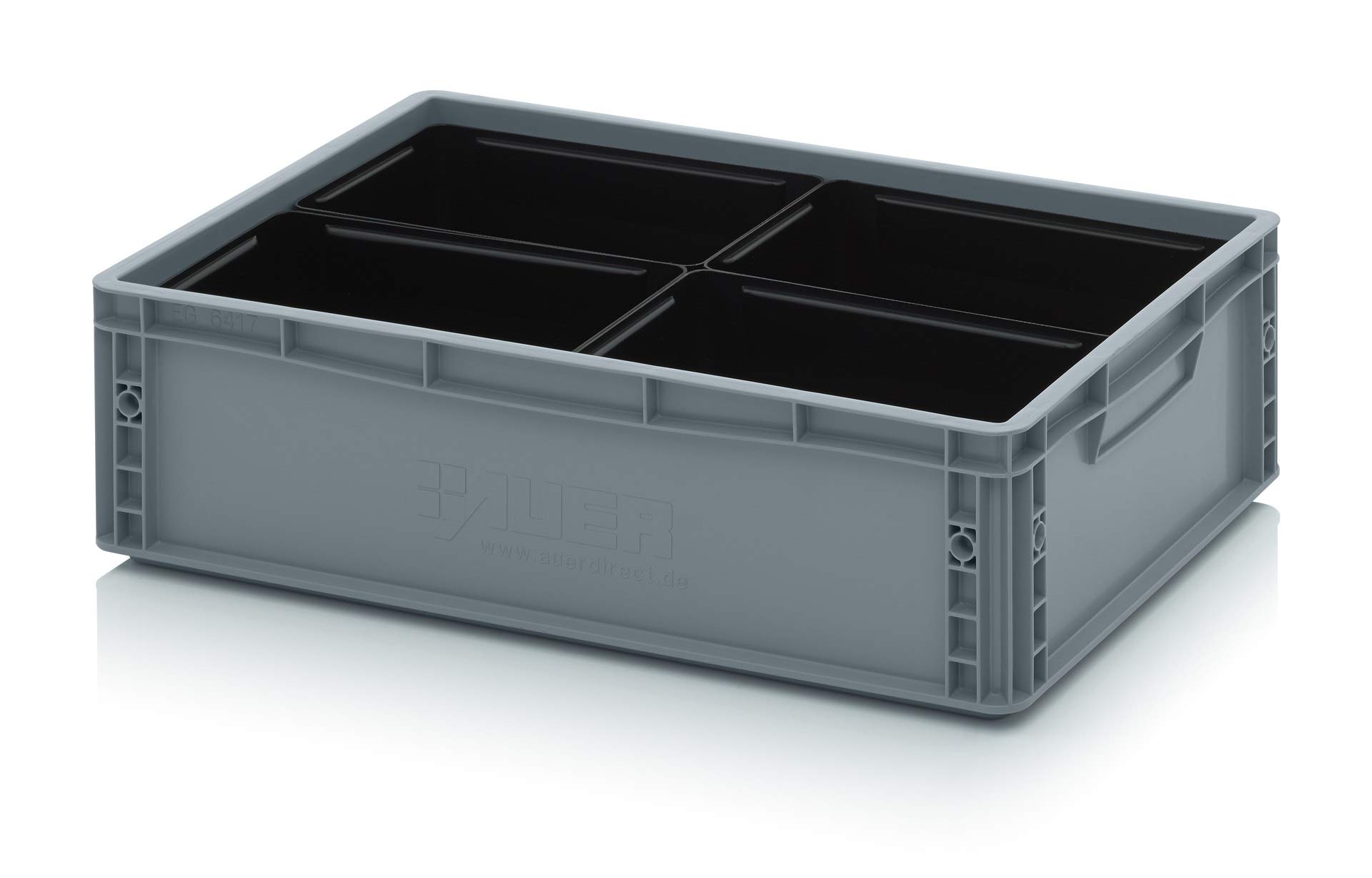 Einsatzkästen 4er Set 15cm Höhe für Auer Eurobehälter 60x40 * Einsatz Kästen Einsätze schwarz