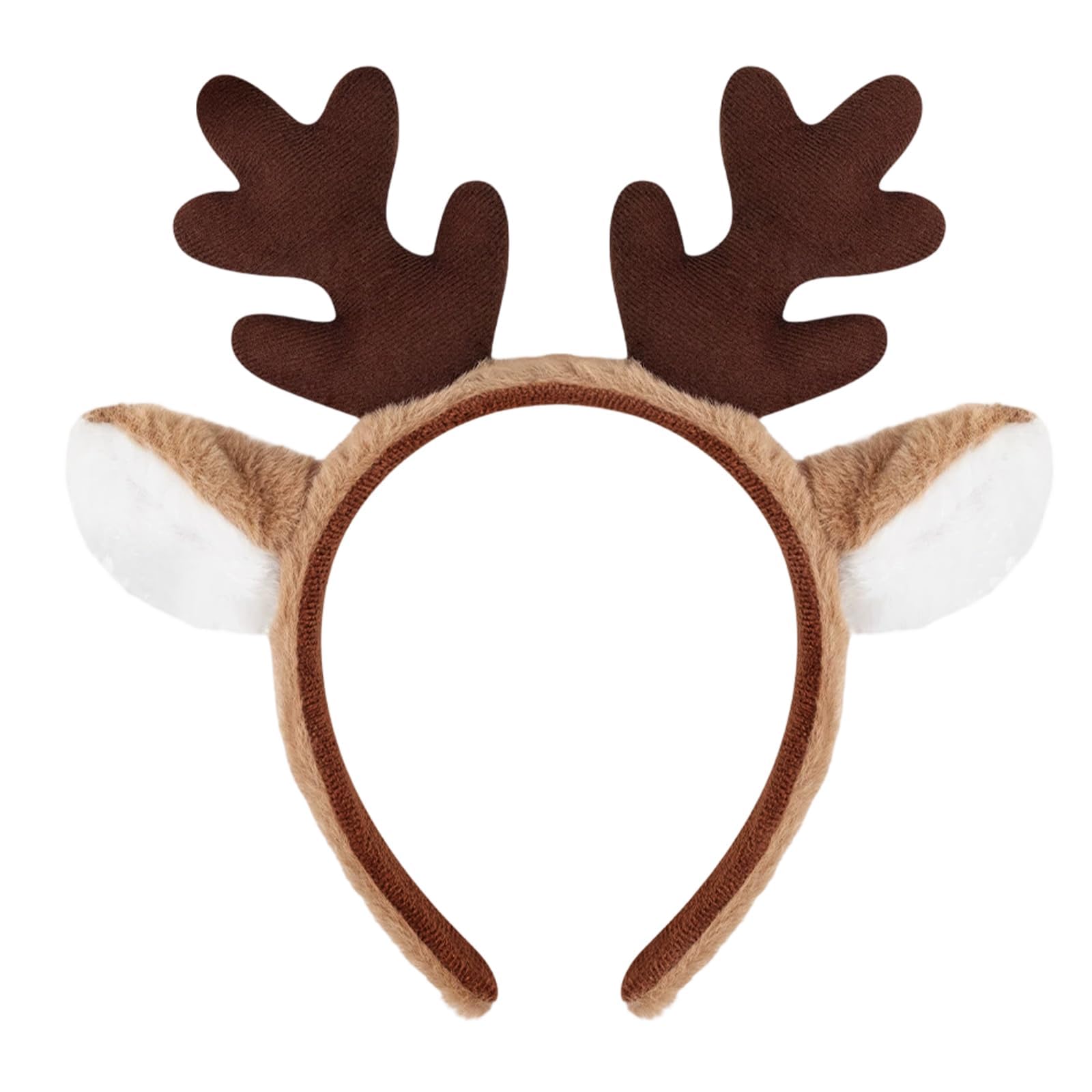 HWZENQZ Christmas Reindeer Antlers Headband,Animal Ears and Horn Reindeer Antlers for Christmas & Halloween (Coffee)