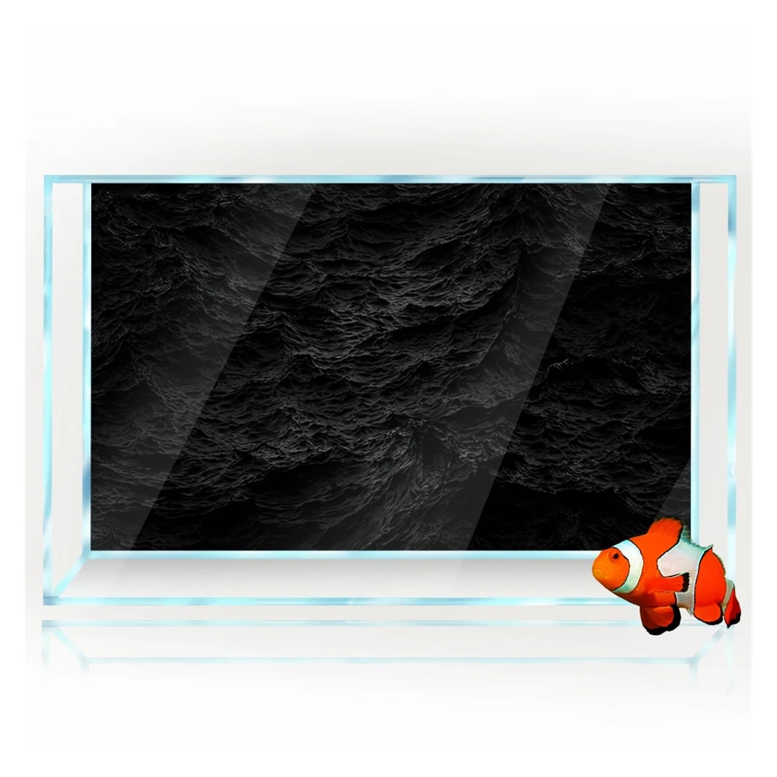 Sfondo Acquario Adesivo for Sfondo Acquario, Decorazione for vasche for Pesci, Poster for pareti in Pietra Nera, Autoadesivo, Impermeabile(40x80cm)