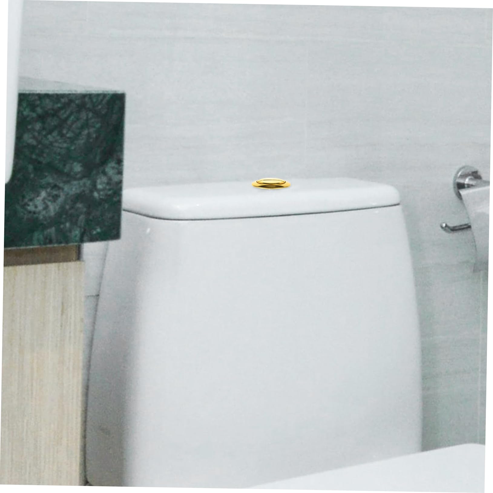 Pulsante per Coperchio Serbatoio Wc a Doppio Tasto Rotondo | Ricambio in Plastica Oro, Design a Doppia Pressione, Installazione Semplice