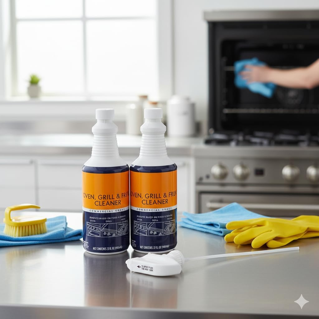 Commercial Oven, Grill and Fryer Cleaner, 32 oz., Pack of 3