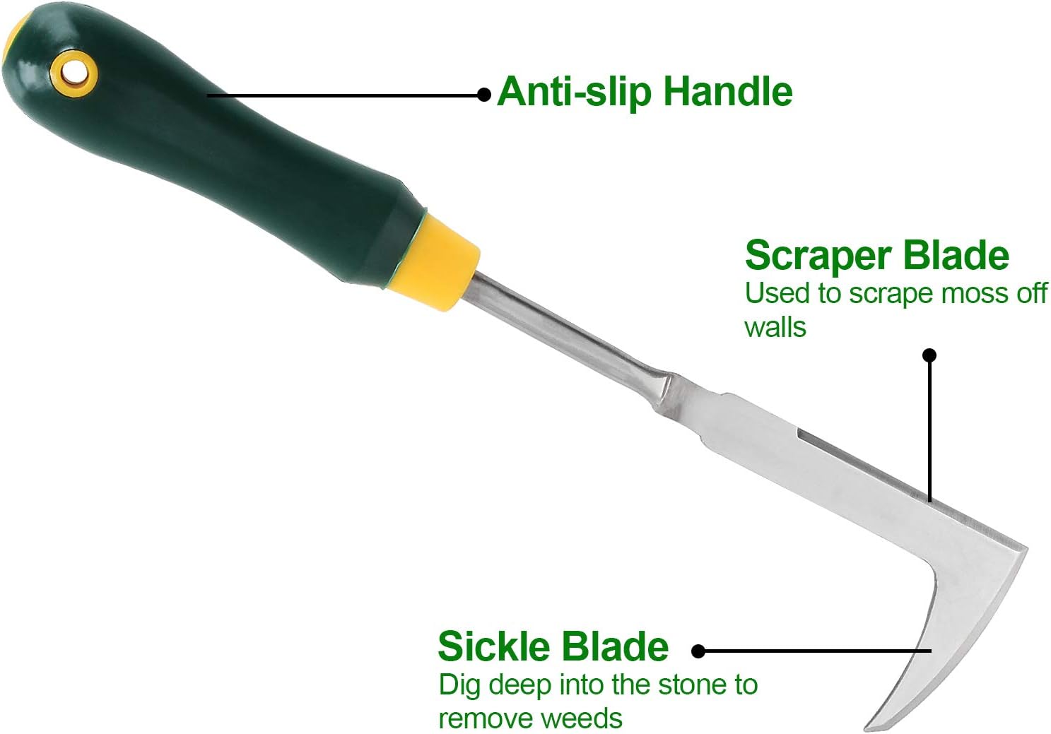 FengWu 2 Pack 13" Crack Weeder L-Shape Crevice Weeding Tool with Garden Gloves, Stainless Steel Manual Weeder Lawn Yard Gardening Hand Tool : Patio, Lawn & Garden