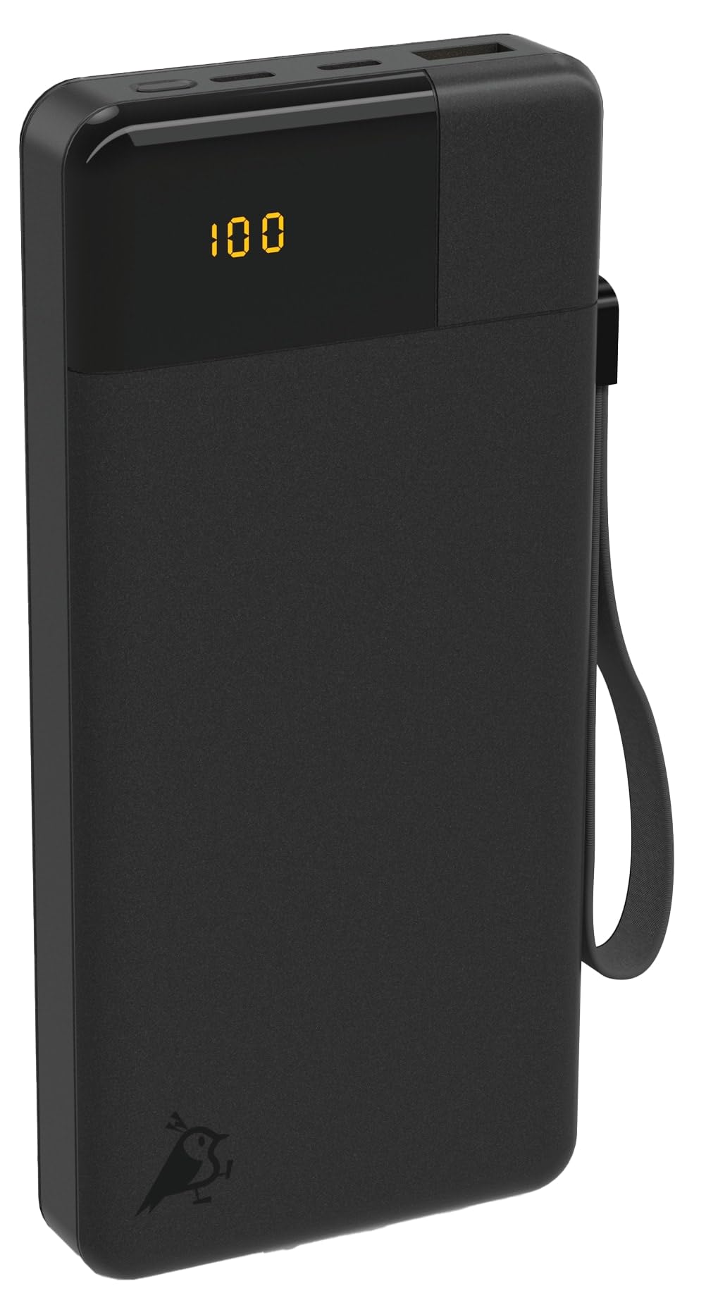 Powerbank 20000mAh, 20W, LCD-Display, 2X USB-C, 1x USB-A, tragbares Ladegerät, Pass-Through-Laden, leicht & kompakt, Soft-Touch-Oberfläche, Powerbird Schwarz in plastikfreier Verpackung
