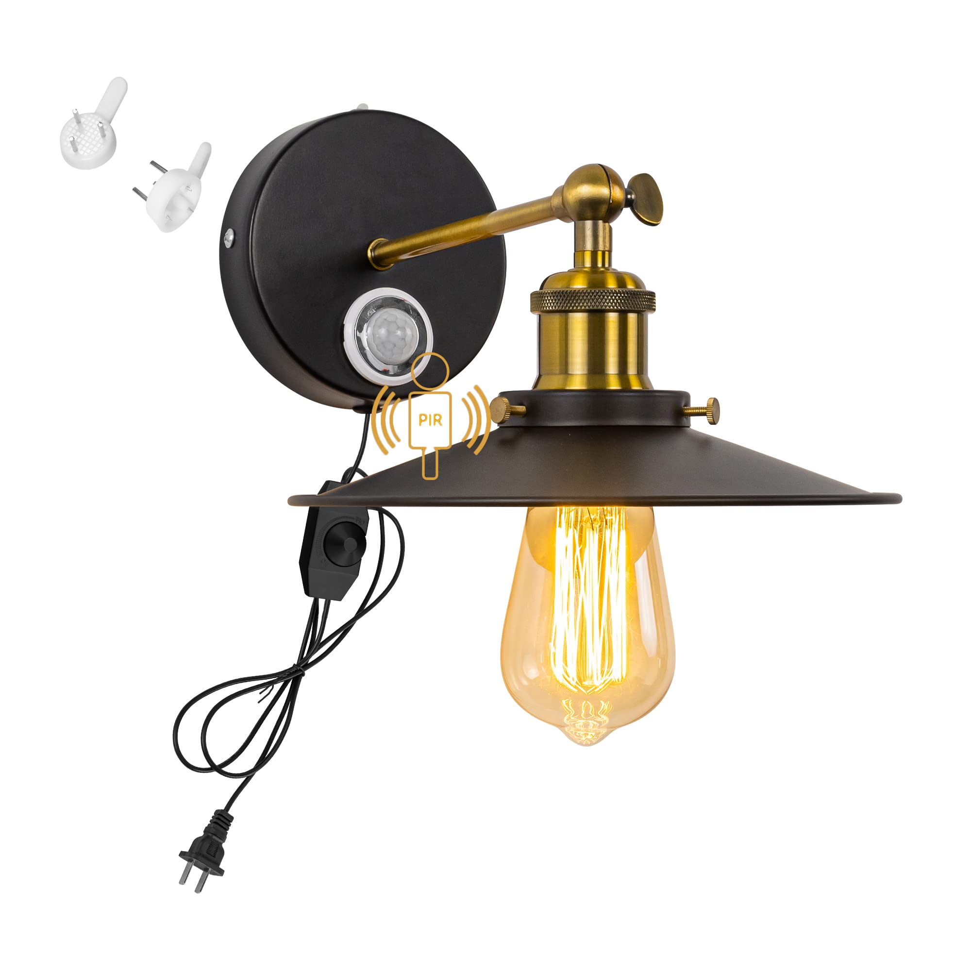 Amazon.co.jp : Venus 人感センサー ウォールランプ コンセント式 1灯