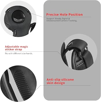 Globular Cluster Silicone Grips for Meta Quest Pro Controllers - Come with PU Leather Cushion Pad - More Comfortable (Black)