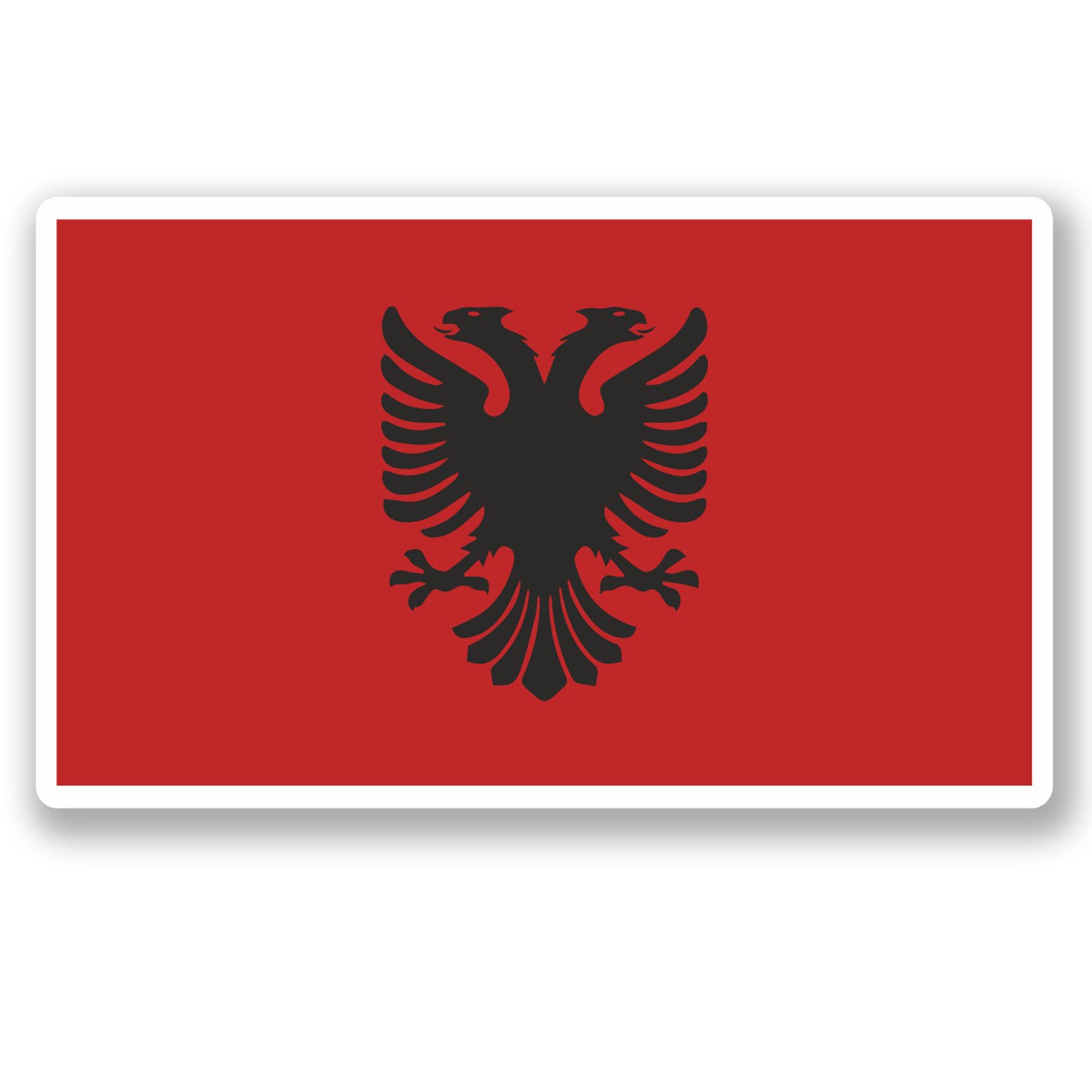 Destinationvinyl Multi 2 X 10Cm Albania Flag Vinyl Sticker Bike Laptop Car Travel Luggage Tag Fun #5272 (10Cm Wide X 6Cm Tall)