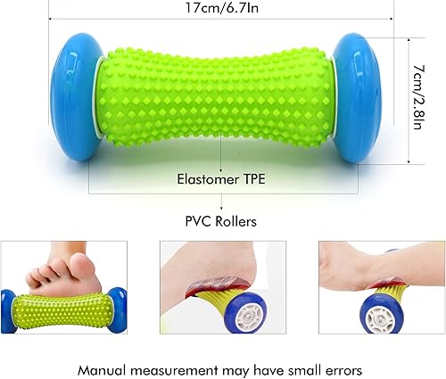 Miniatura 3 de GreenLife - Masajeador de pies para aliviar la fascitis plantar, rodillo de masaje de pies con 2 bolas de masaje firmes para dolor de espalda,