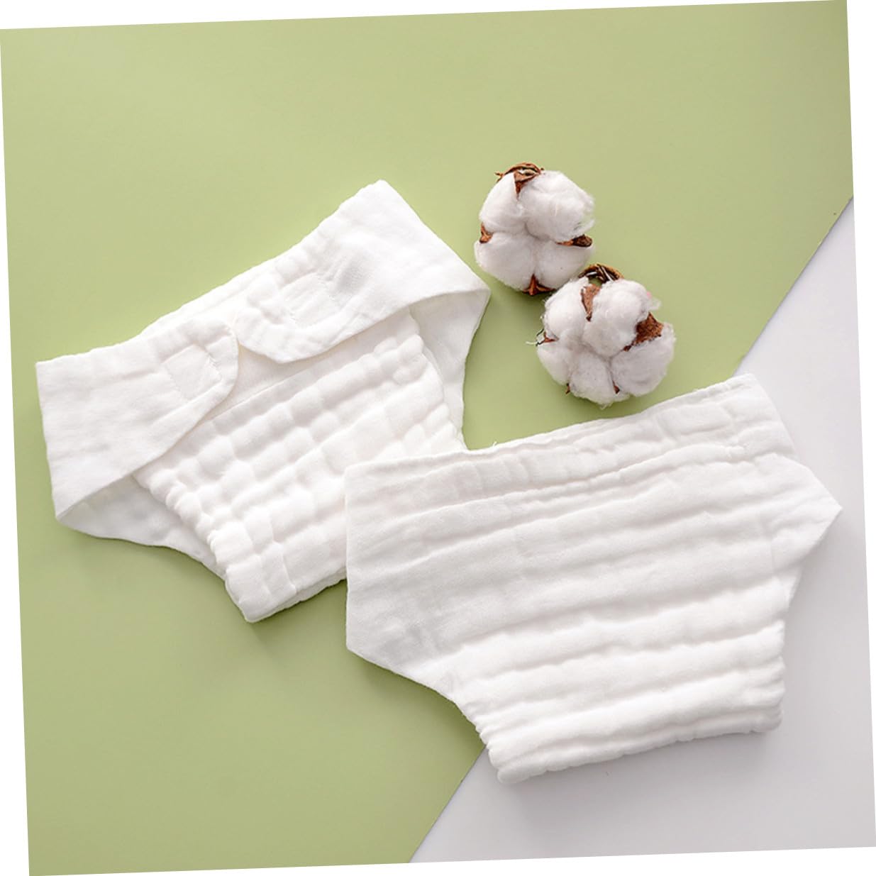 Hohopeti Insertos para Pañales Reutilizables de Algodón Blanco para Bebés, 5 Piezas, Fáciles de Limpiar y Transpirables, Ideales para Uso Diario en Casa