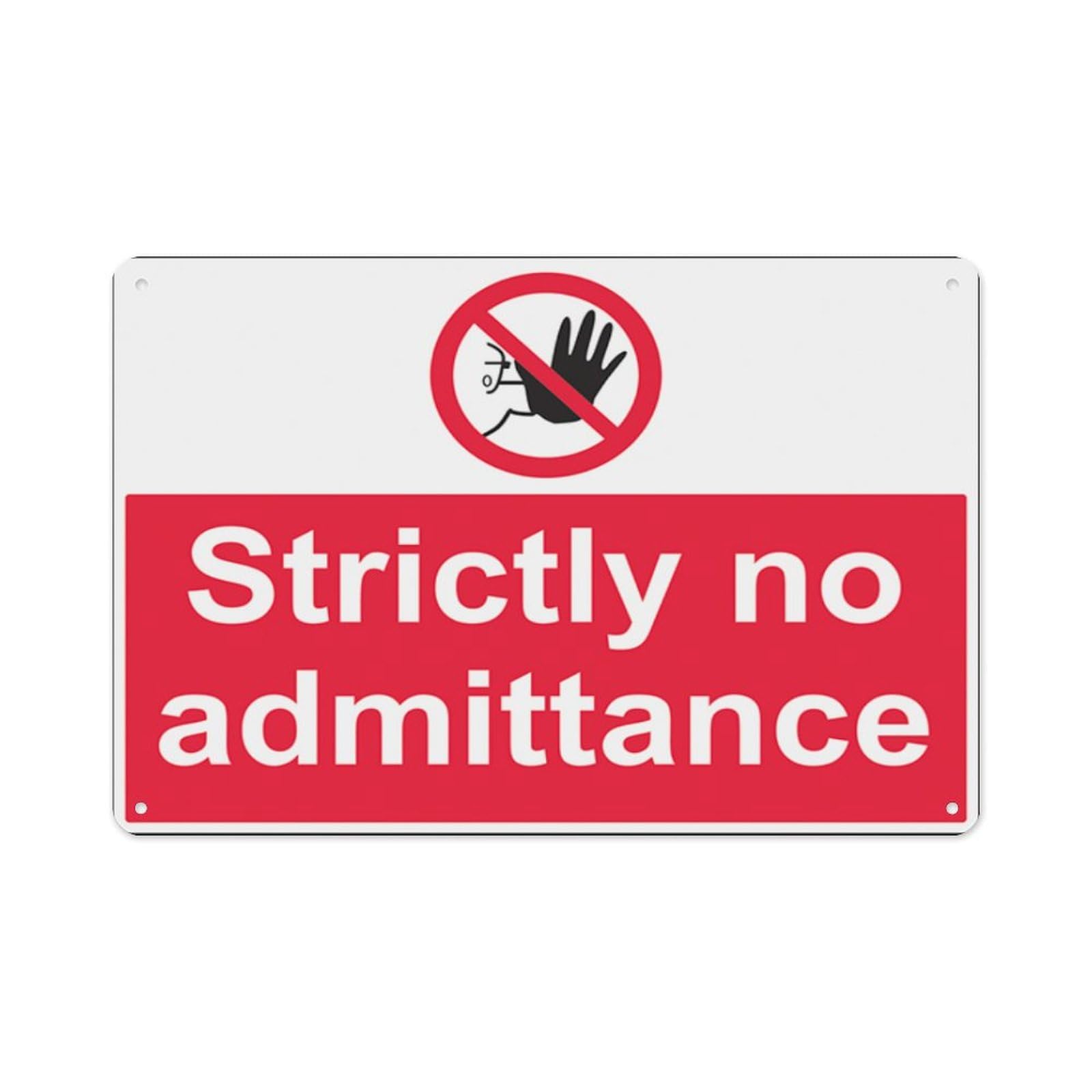 peiyeety Strictly No Admittance Aluminum Tin Warning Signs For Home Outdoor Garden 8X12 Inches
