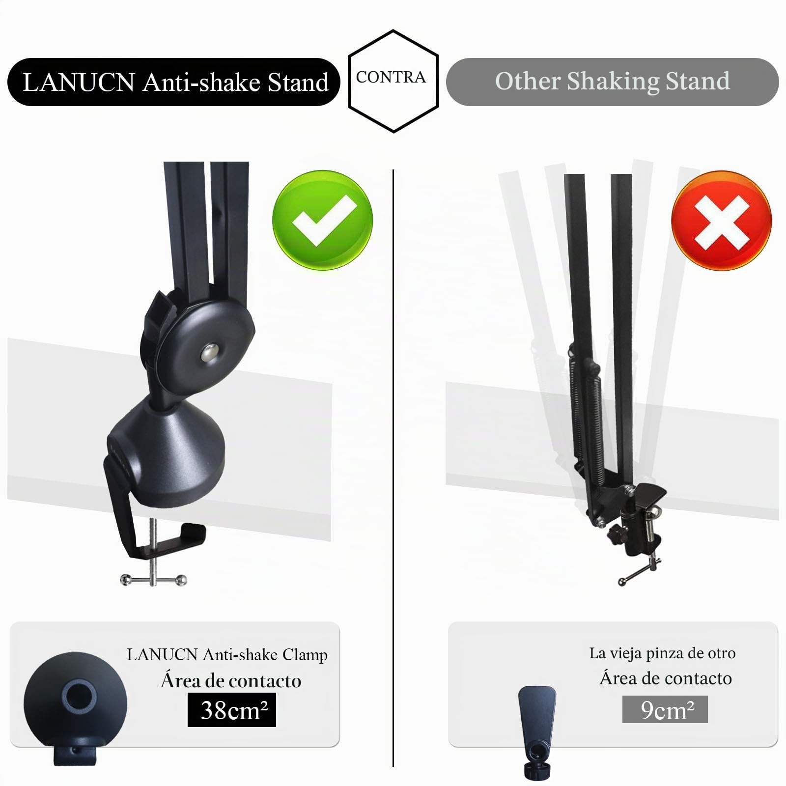 Boom Arm de Segunda Generación Brazo Microfono, Brzo Microfono Stand de Escritorio Mejorado con Abrazadera de Escritorio Antivibración, Mic Arm Largo para psa1 at2020 y Otros Micrófonos